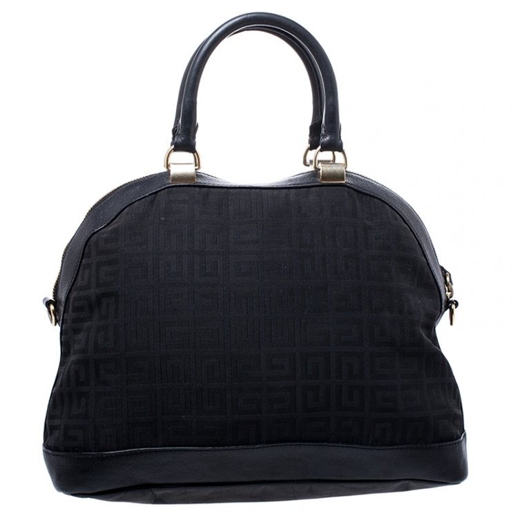 Pre Owned Givenchy Black Monogram Canvas and Leather Satchel