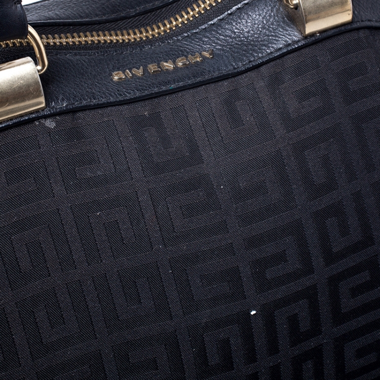 Pre Owned Givenchy Black Monogram Canvas and Leather Satchel
