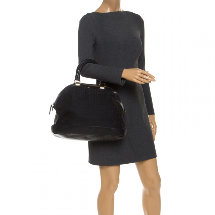 Pre Owned Givenchy Black Monogram Canvas and Leather Satchel