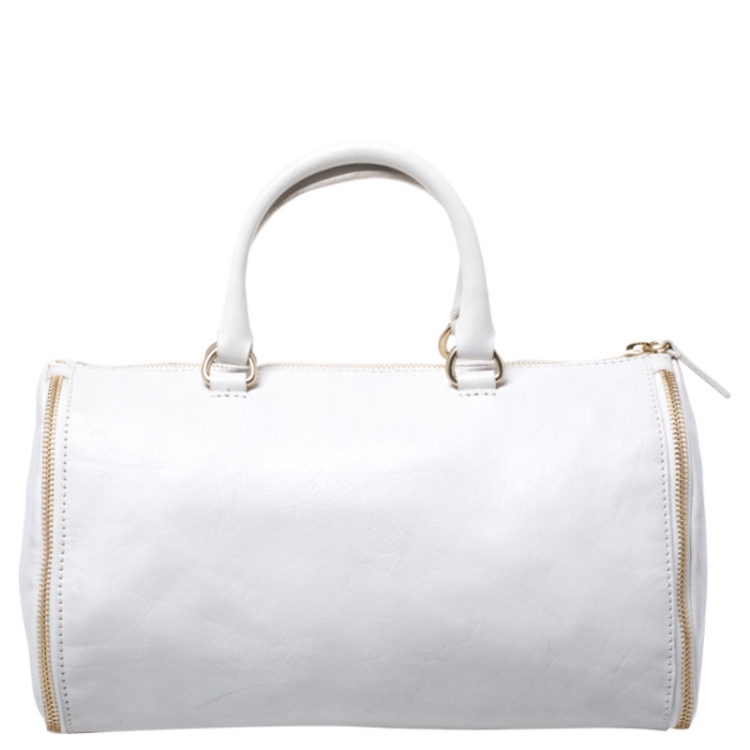 Pre Owned Givenchy White Leather Duffel Bag