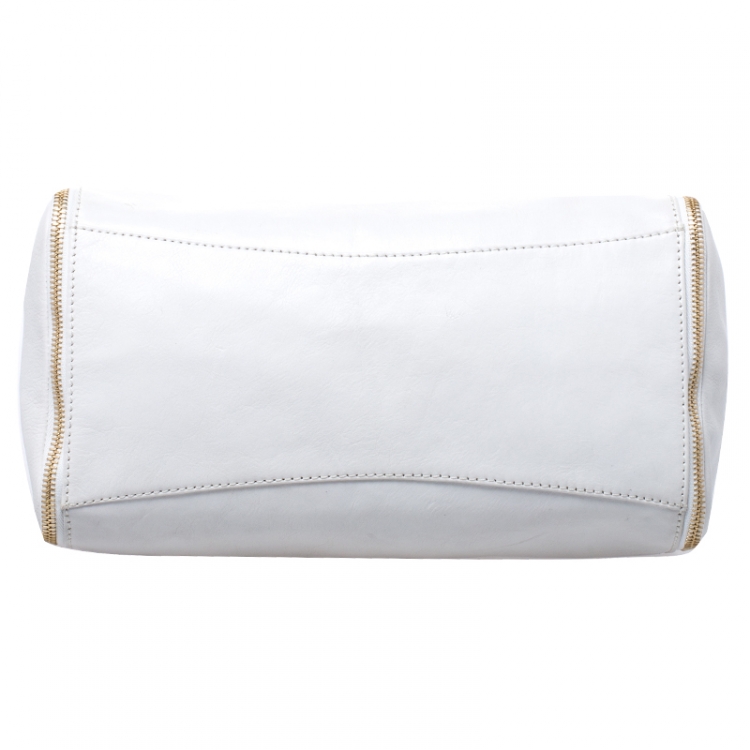 Pre Owned Givenchy White Leather Duffel Bag