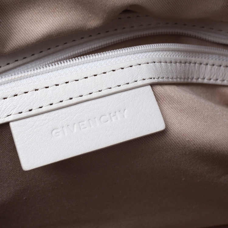 Pre Owned Givenchy White Leather Duffel Bag