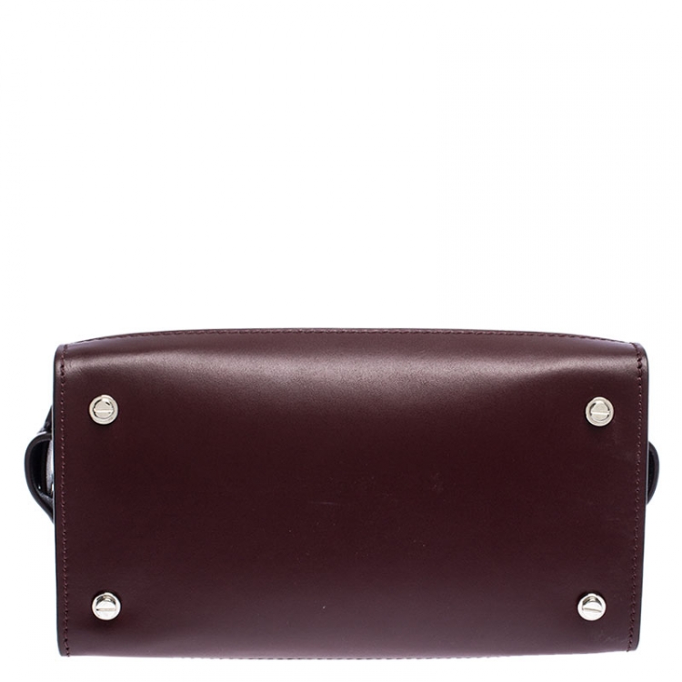 Pre Owned Givenchy Maroon Leather Mini Horizon Crossbody Bag 