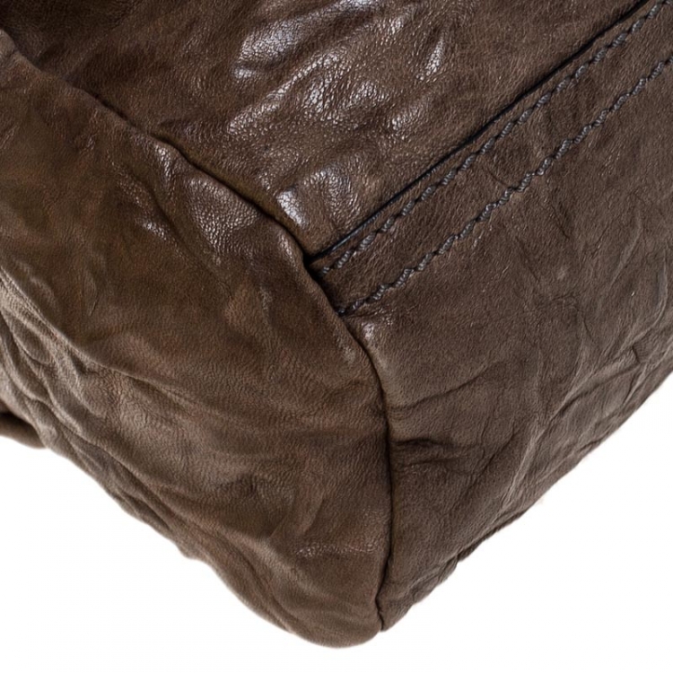 Pre Owned Givenchy Brown Leather Mini Pandora Sugar Crossbody Bag