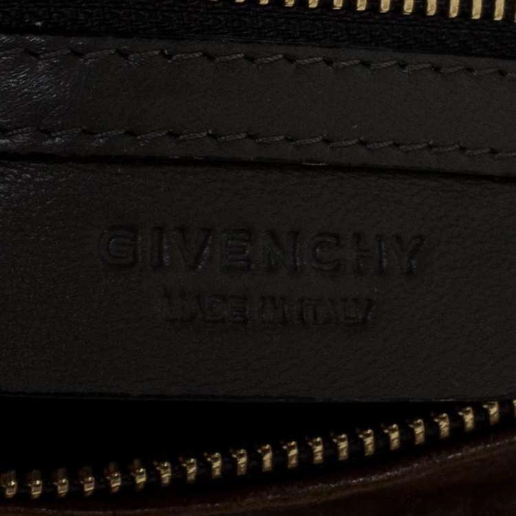Pre Owned Givenchy Brown Leather Mini Pandora Sugar Crossbody Bag