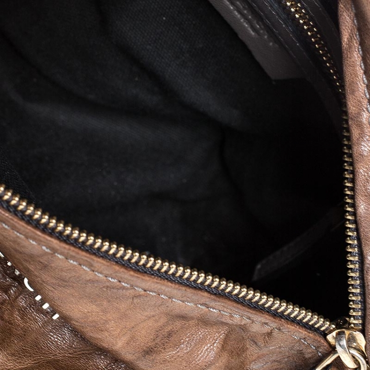 Pre Owned Givenchy Brown Leather Mini Pandora Sugar Crossbody Bag