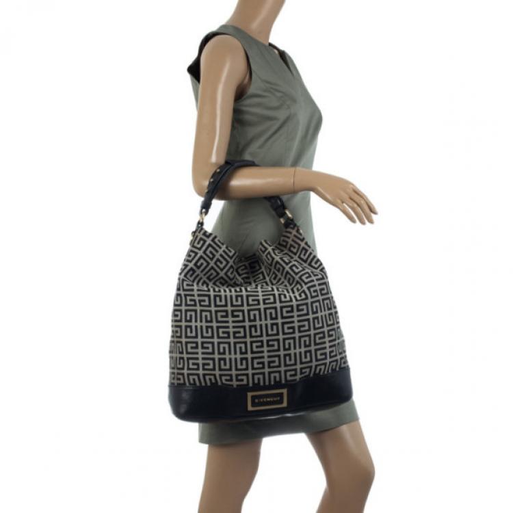 Pre Owned Givenchy Black Monogram Hobo Bag