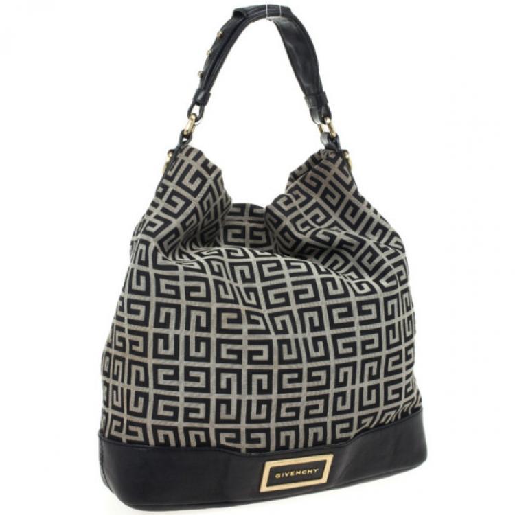 Pre Owned Givenchy Black Monogram Hobo Bag