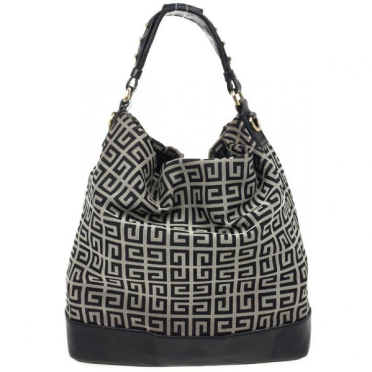 Pre Owned Givenchy Black Monogram Hobo Bag