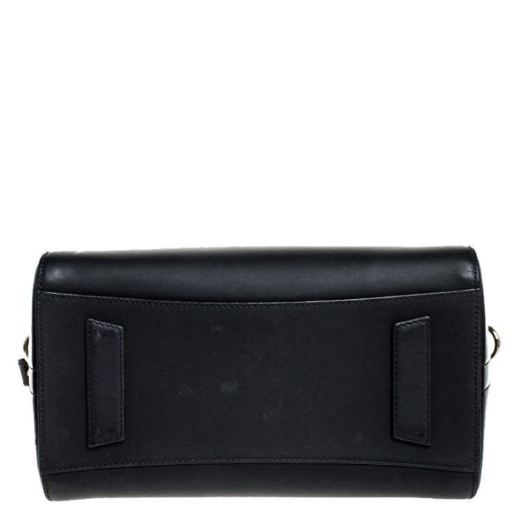 Pre Owned Givenchy Black Matte/Patent Leather Small Antigona Satchel