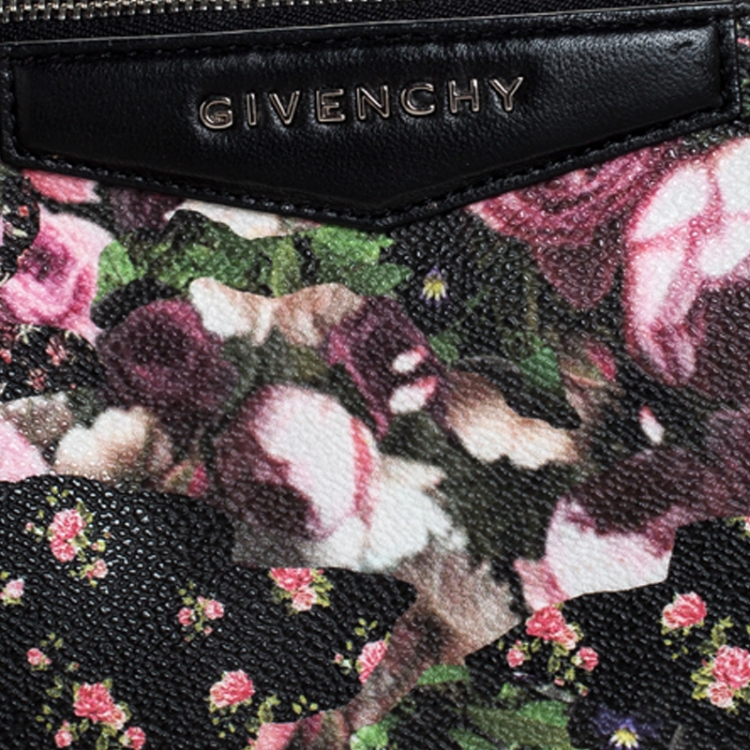 Pre Owned Givenchy Multicolor Floral Print Coated Canvas Antigona Clutch