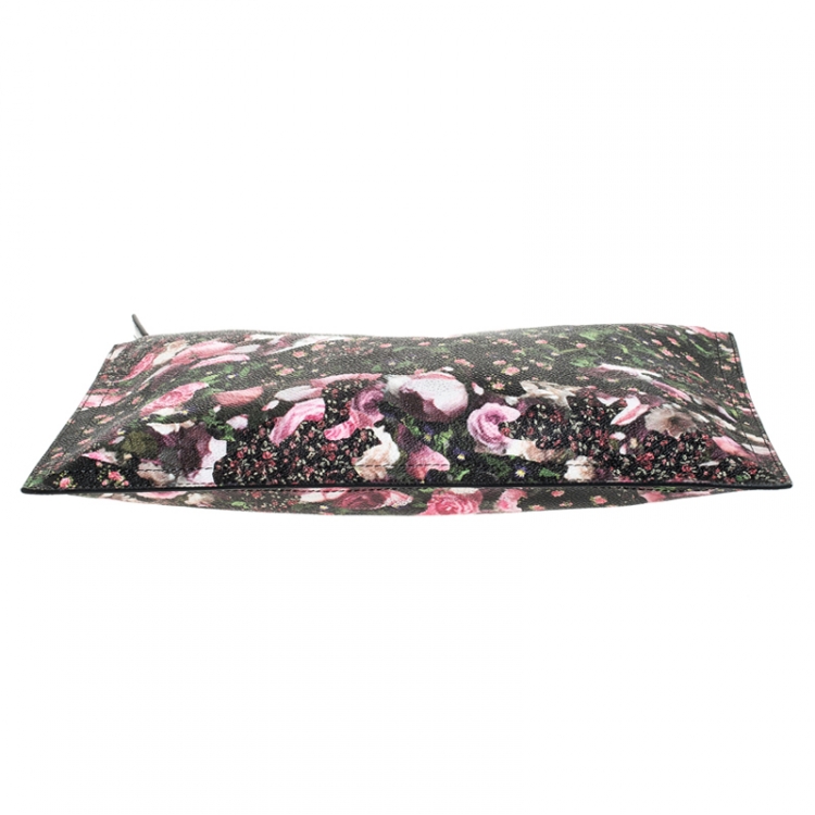 Pre Owned Givenchy Multicolor Floral Print Coated Canvas Antigona Clutch