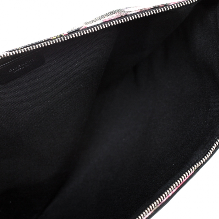 Pre Owned Givenchy Multicolor Floral Print Coated Canvas Antigona Clutch