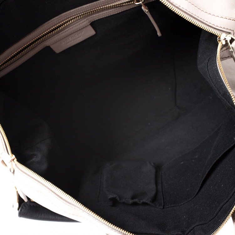 Pre Owned Givenchy Beige/Black Leather Nightingale Satchel