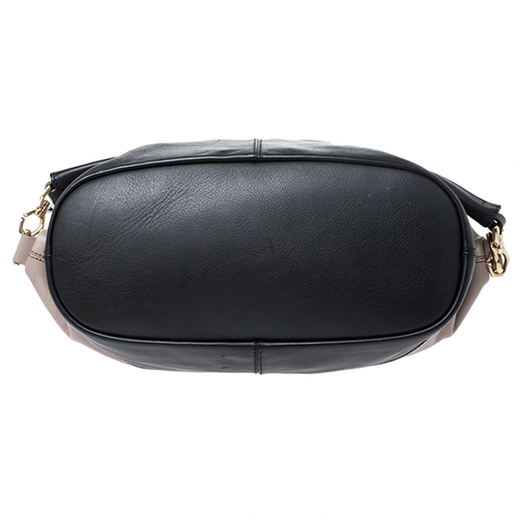 Pre Owned Givenchy Beige/Black Leather Nightingale Satchel