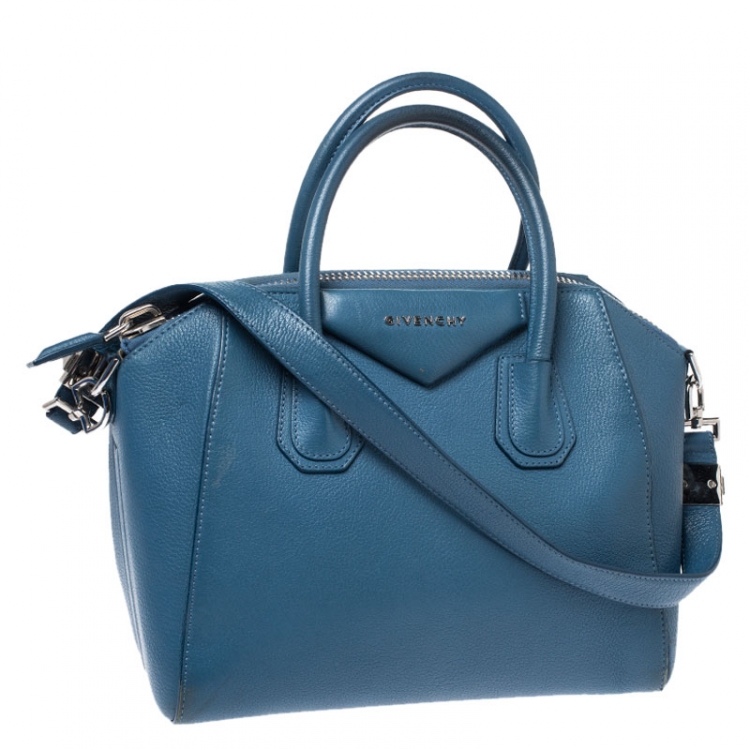 Pre Owned Givenchy Blue Leather Small Antigona Satchel
