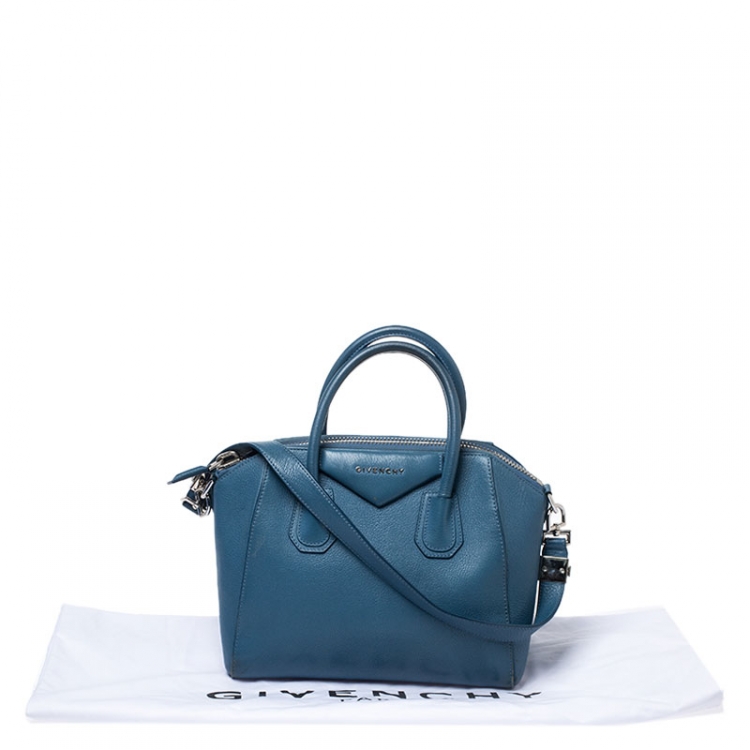 Pre Owned Givenchy Blue Leather Small Antigona Satchel