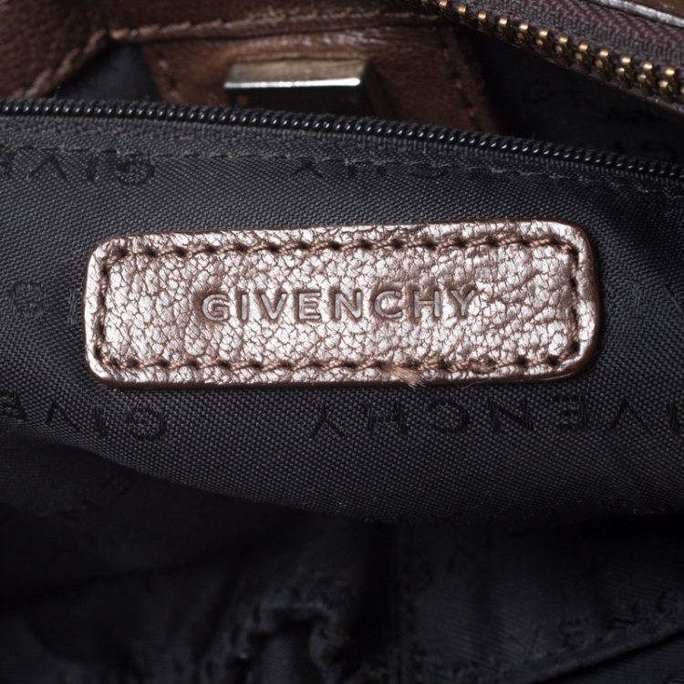 Pre Owned Givenchy Brown Signature Canvas and Leather Satchel