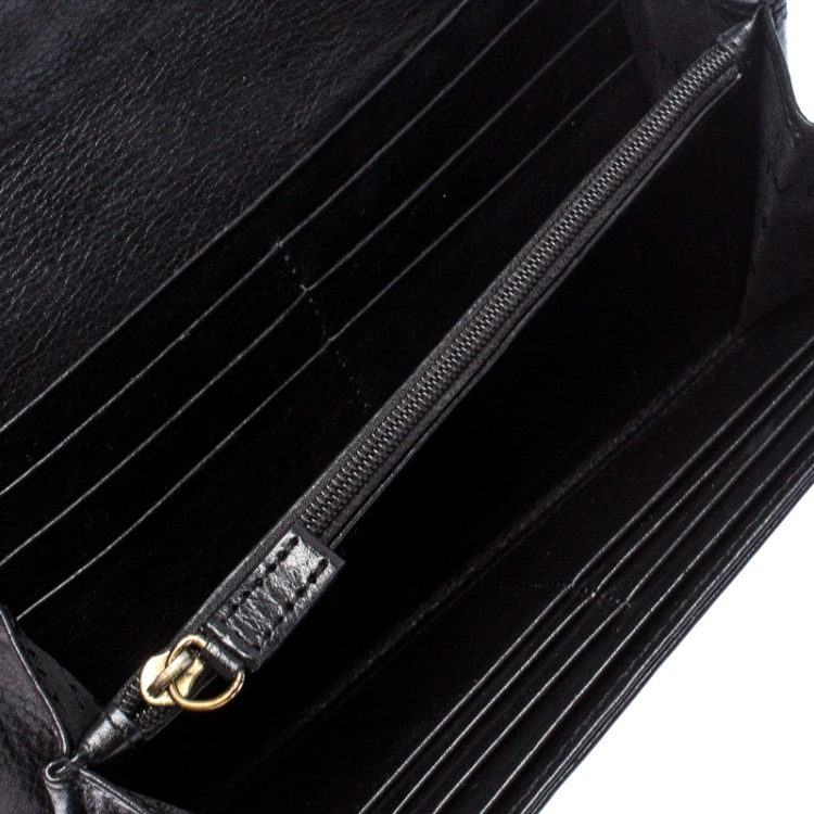Pre Owned Givenchy Black Signature Canvas Buckle Flap Wallet