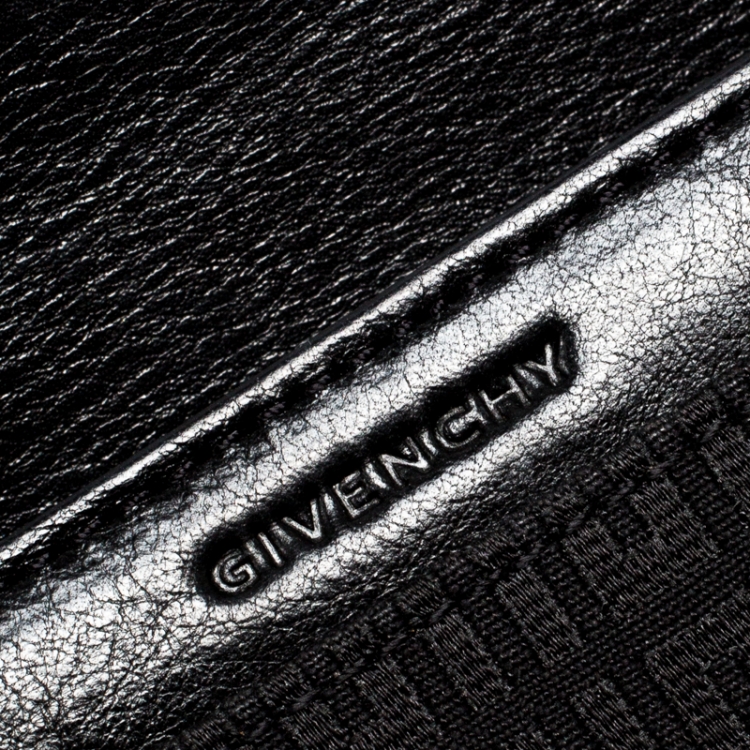 Pre Owned Givenchy Black Signature Canvas Buckle Flap Wallet