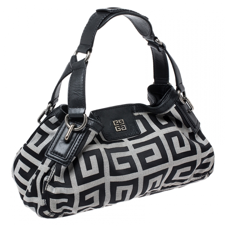 Pre Owned Givenchy Black Signature Canvas Shoulder Bag