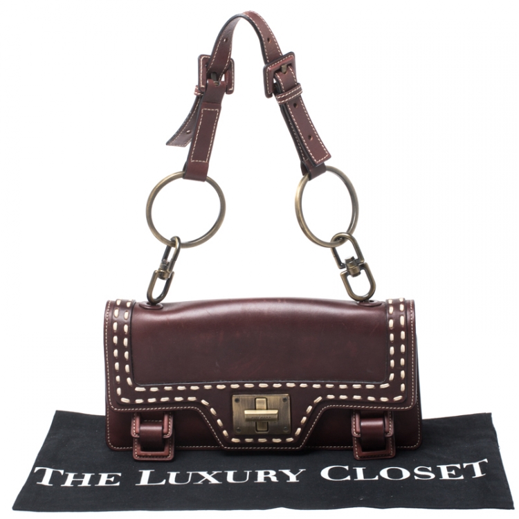 Pre Owned Givenchy Brown Leather Shoulder Bag