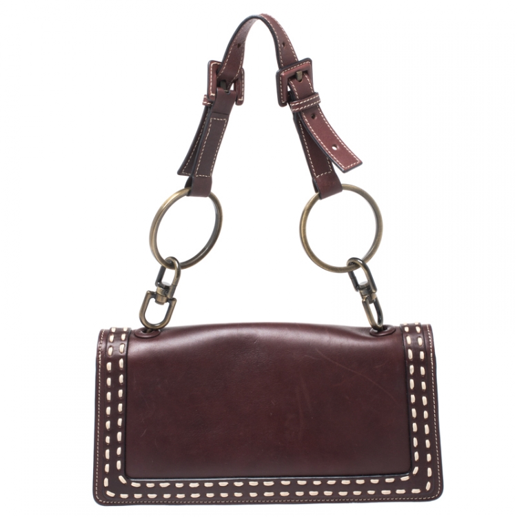 Pre Owned Givenchy Brown Leather Shoulder Bag