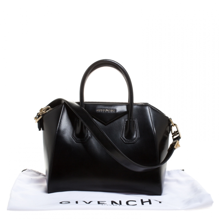 Pre Owned Givenchy Black Leather Small Antigona Satchel