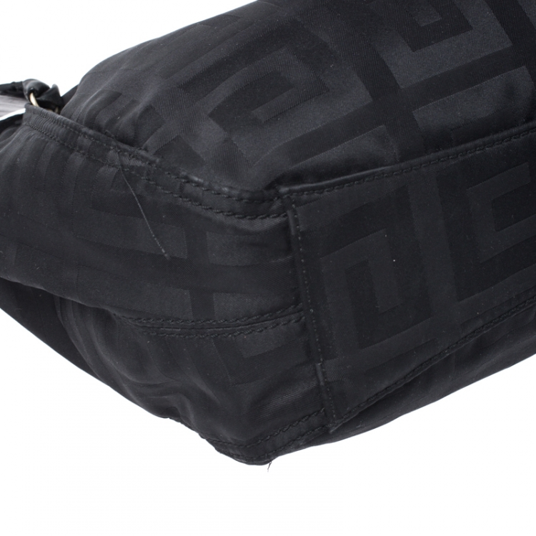Pre Owned Givenchy Black Signature Nylon and Leather Hobo