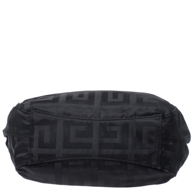 Pre Owned Givenchy Black Signature Nylon and Leather Hobo