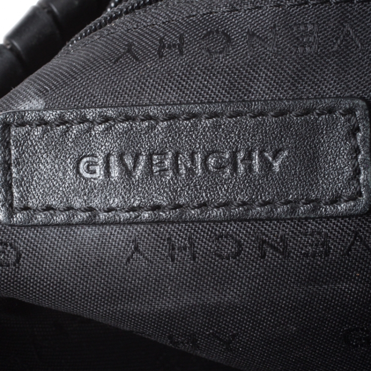 Pre Owned Givenchy Black Signature Nylon and Leather Hobo