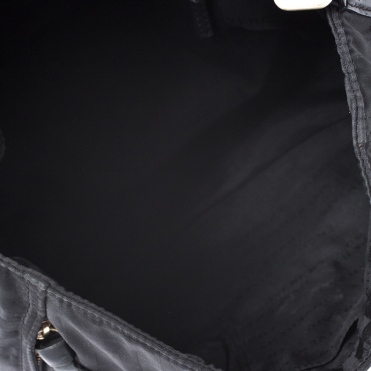 Pre Owned Givenchy Black Signature Nylon and Leather Hobo
