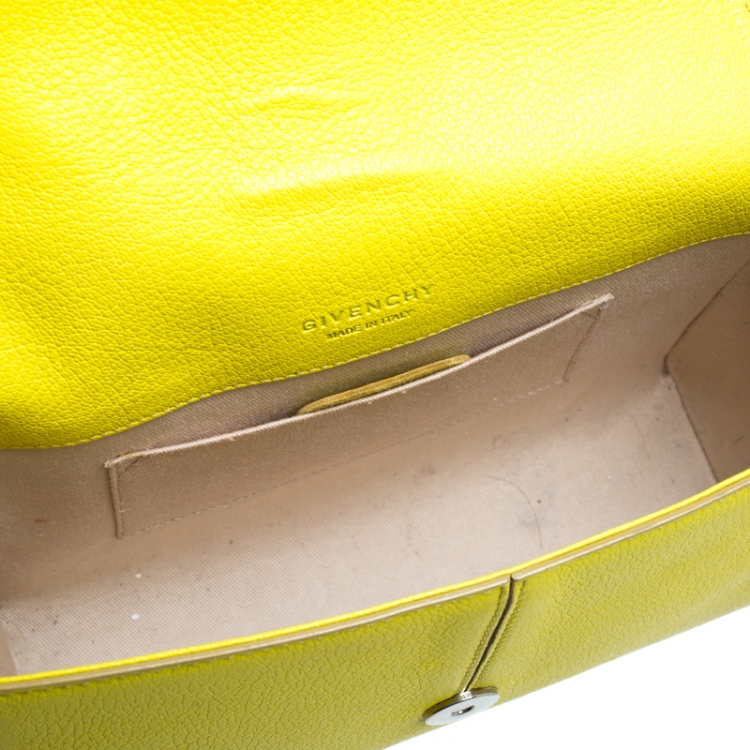 Pre Owned Givenchy Yellow Leather Obsedia Shoulder Bag 