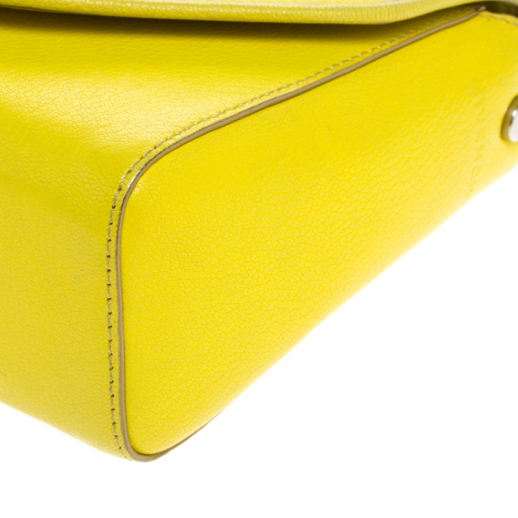 Pre Owned Givenchy Yellow Leather Obsedia Shoulder Bag 