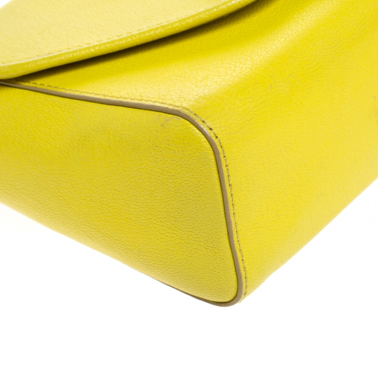 Pre Owned Givenchy Yellow Leather Obsedia Shoulder Bag 
