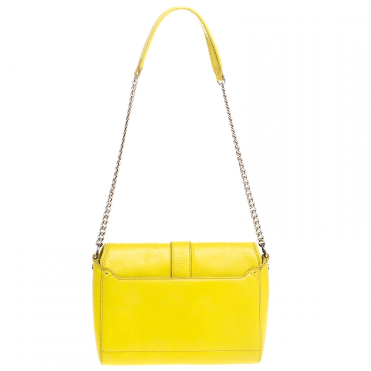 Pre Owned Givenchy Yellow Leather Obsedia Shoulder Bag 