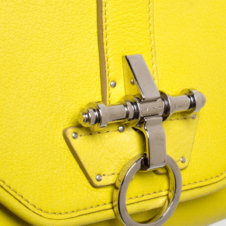 Pre Owned Givenchy Yellow Leather Obsedia Shoulder Bag 