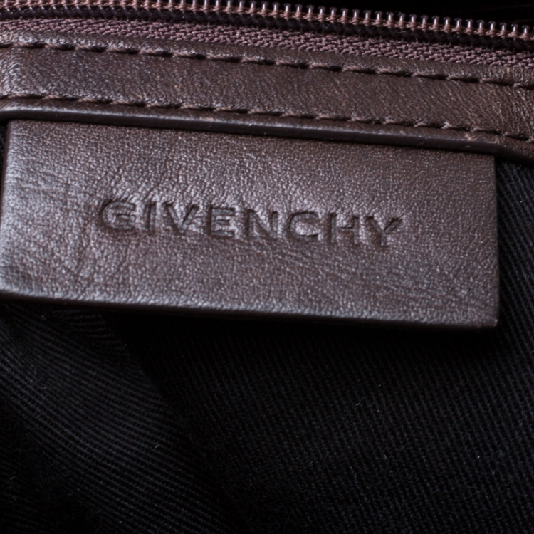 Pre Owned Givenchy Black/Brown Monogram Coated Canvas and Leather Tote