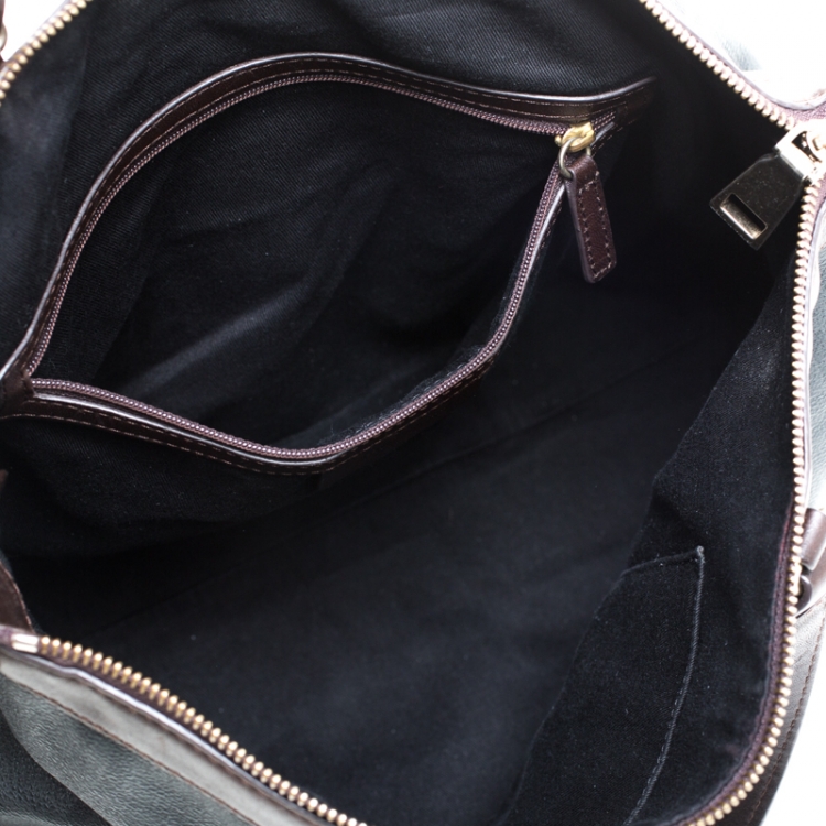 Pre Owned Givenchy Black/Brown Monogram Coated Canvas and Leather Tote