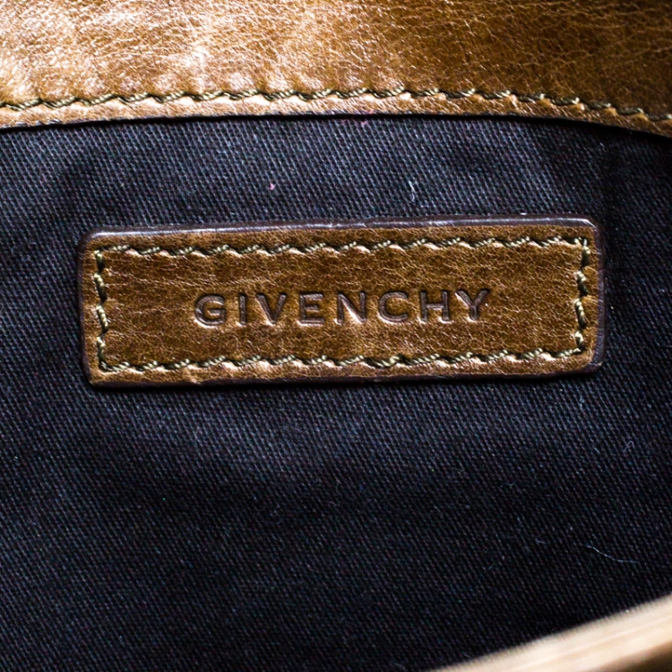Pre Owned Givenchy Brown Leather Antigona Envelope Clutch