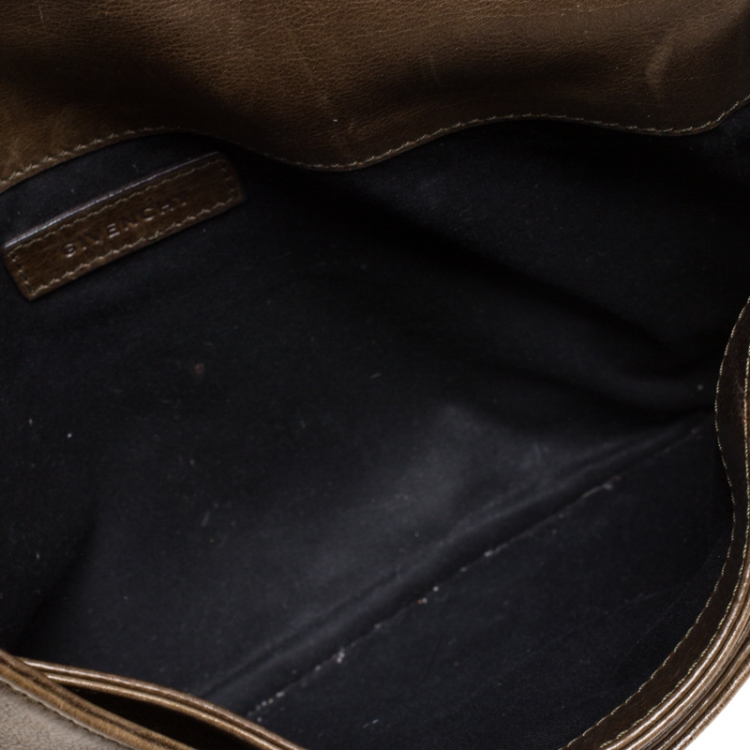 Pre Owned Givenchy Brown Leather Antigona Envelope Clutch