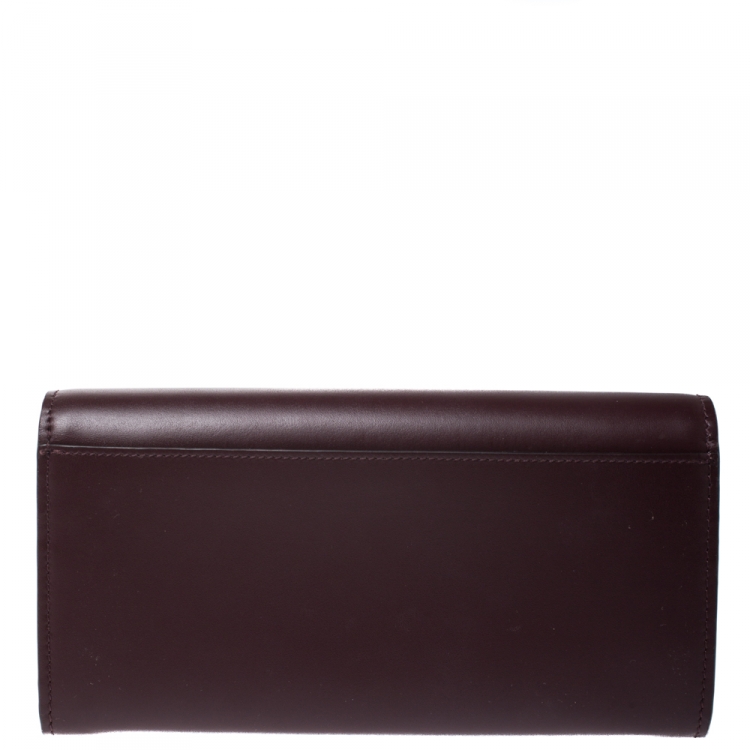 Pre Owned Givenchy Burgundy Leather Horizon Continental Wallet
