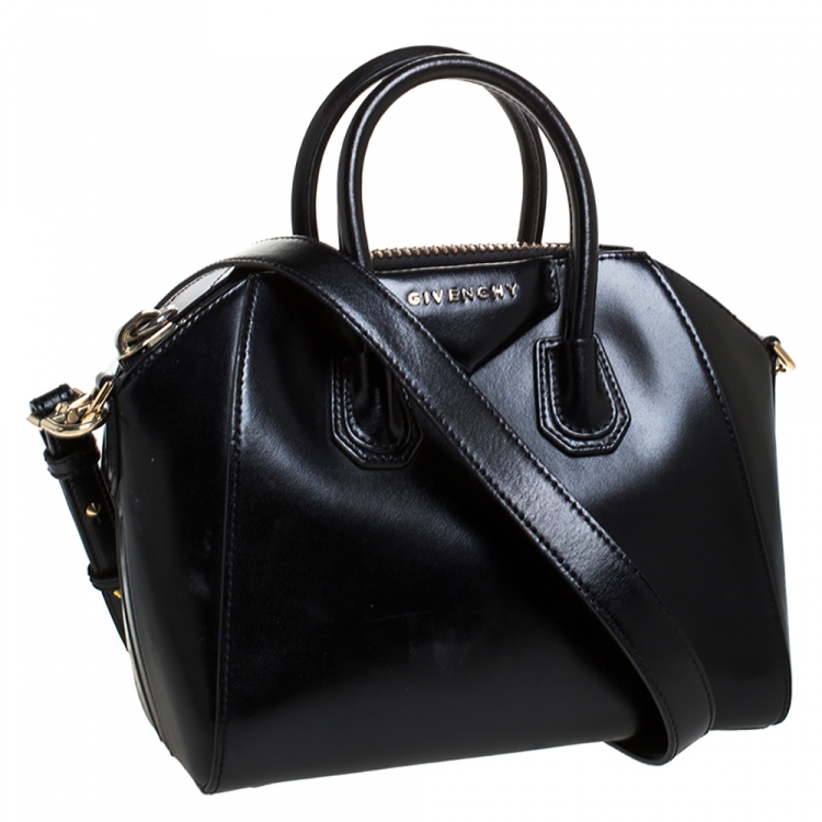 Pre Owned Givenchy Black Leather Mini Antigona Satchel