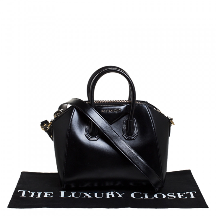 Pre Owned Givenchy Black Leather Mini Antigona Satchel