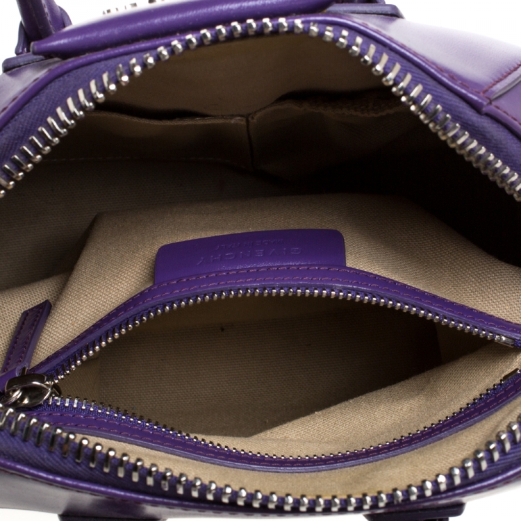 Pre Owned Givenchy Purple Leather Mini Antigona Satchel