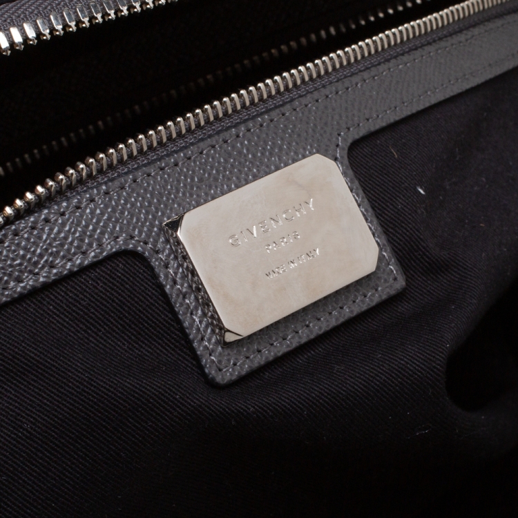 Pre Owned Givenchy Grey Leather Weekender Bag