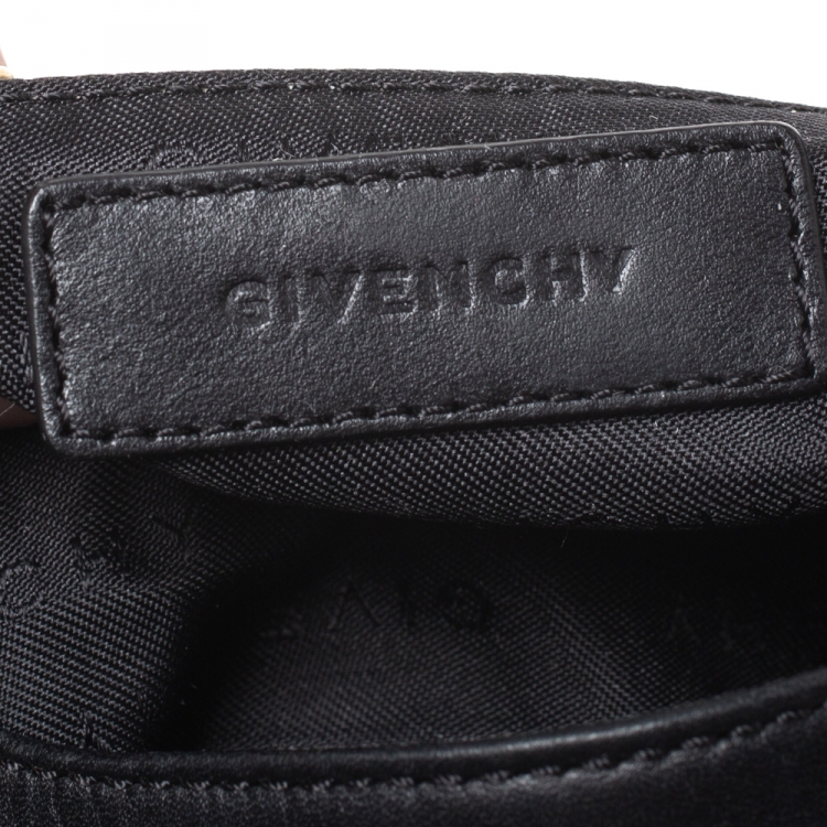 Pre Owned Givenchy Black/Grey Signature Canvas and Leather Shoulder Bag
