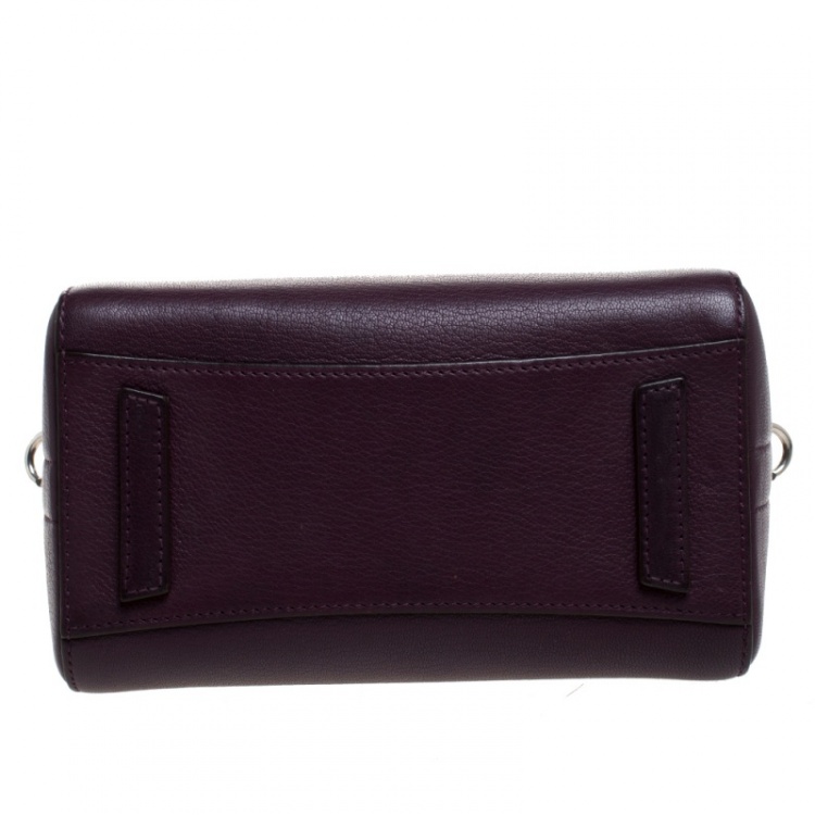 Pre Owned Givenchy Purple Leather Mini Antigona Satchel