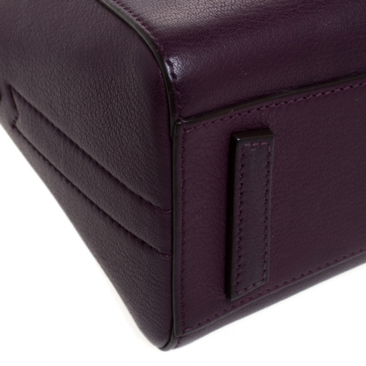 Pre Owned Givenchy Purple Leather Mini Antigona Satchel