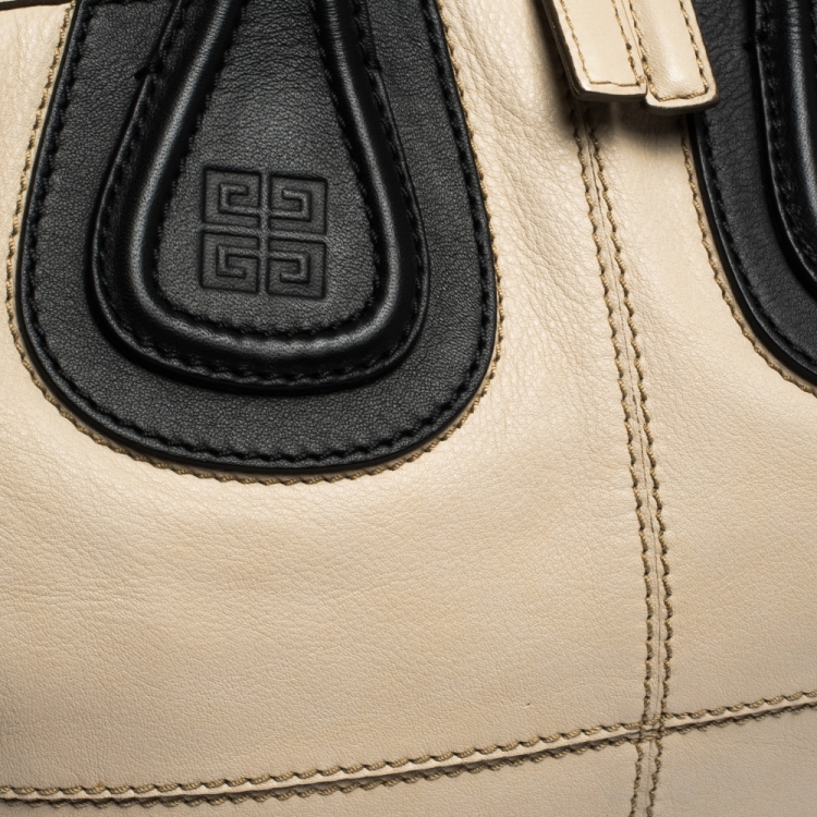 مملوكة مسبقًا Givenchy Beige/Black Leather Medium Nightingale Satchel